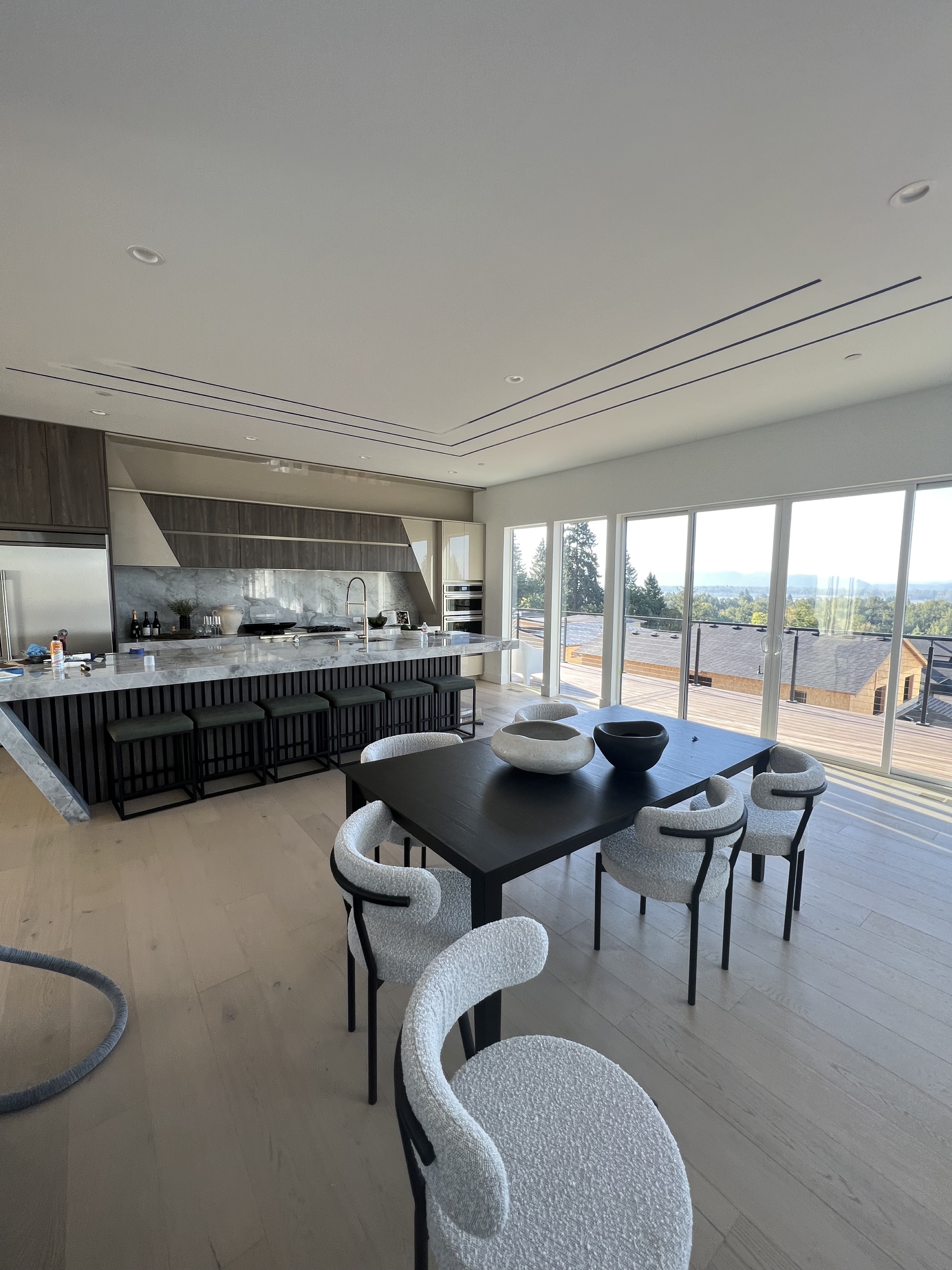 Premium kitchen with matching light flooring